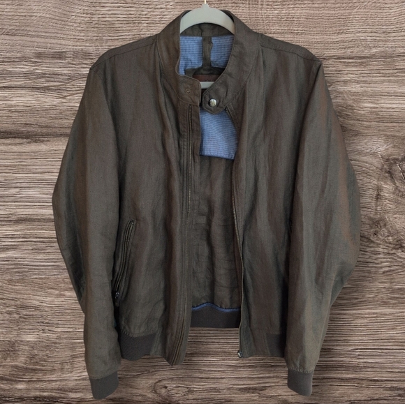 Massimo Dutti green Harrington Bomber Style Jacket - Picture 1 of 4